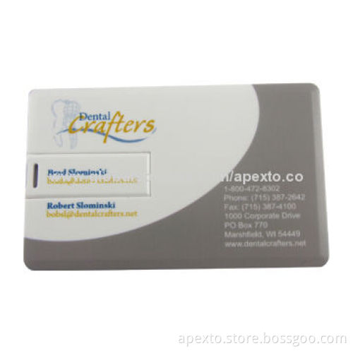 Card-shaped USB Flash Drive with 4 or 8GB Storage Capacity, Color Printed on Two-face